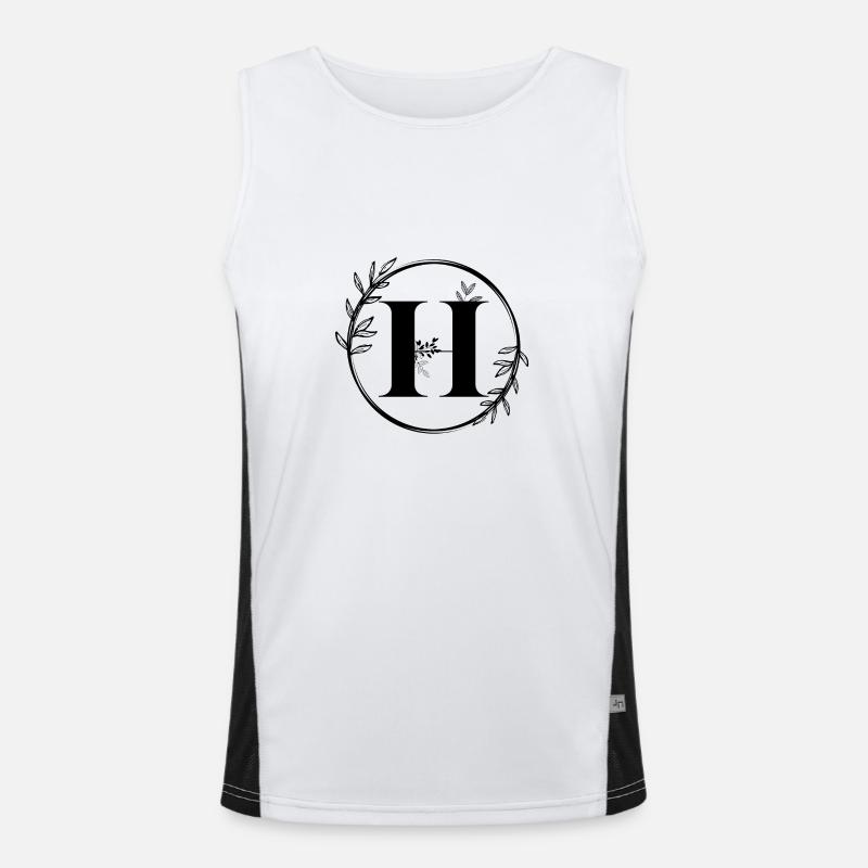 Buchstabe H Floral Funktionelles Kontrast-Tank Top für Männer 