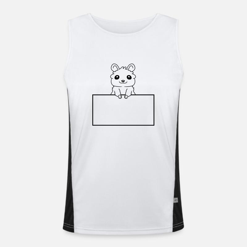 Insert Text Shield Hamster - Men's Functional Contrast Tank Top  - white/black