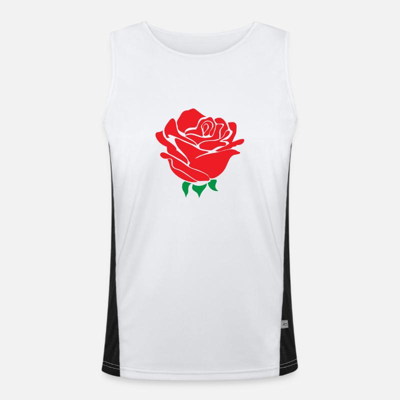 Rose flower Men's Functional Contrast Tank Top 