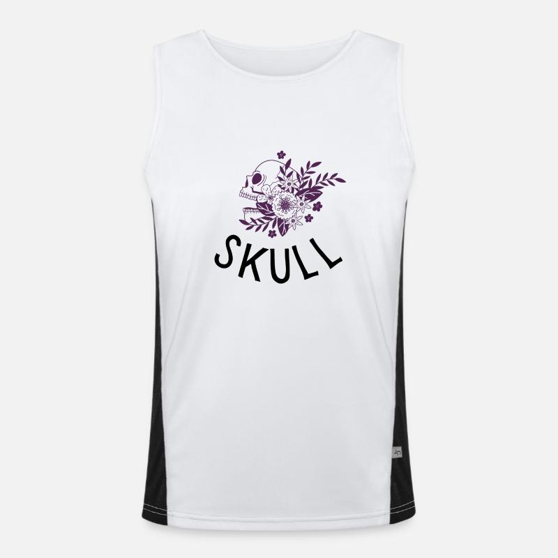Floral skull Men's Functional Contrast Tank Top 