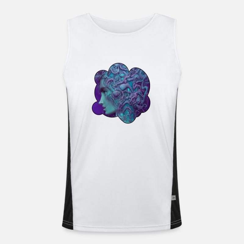 Deep blue Godness Men's Functional Contrast Tank Top 