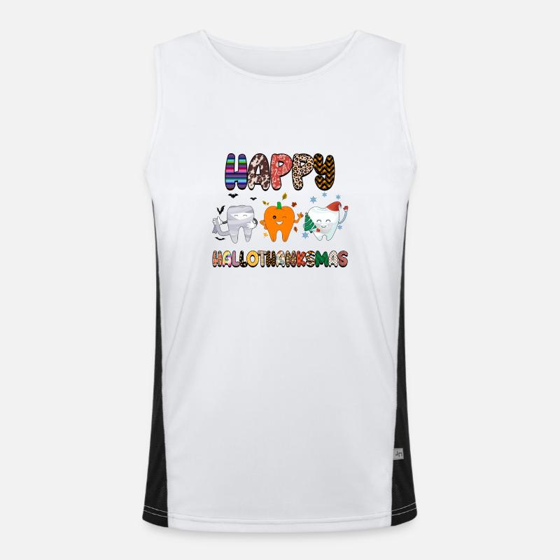 Frohe Hallothanksmas Funktionelles Kontrast-Tank Top für Männer 