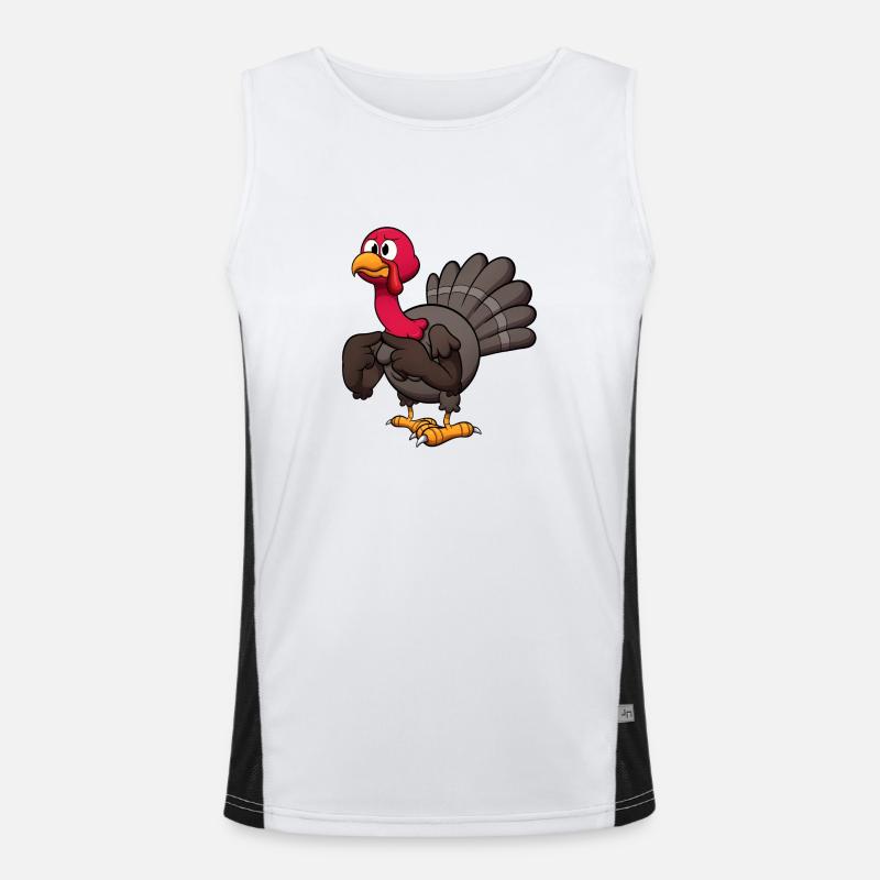 Adorable Turkey Men's Functional Contrast Tank Top 