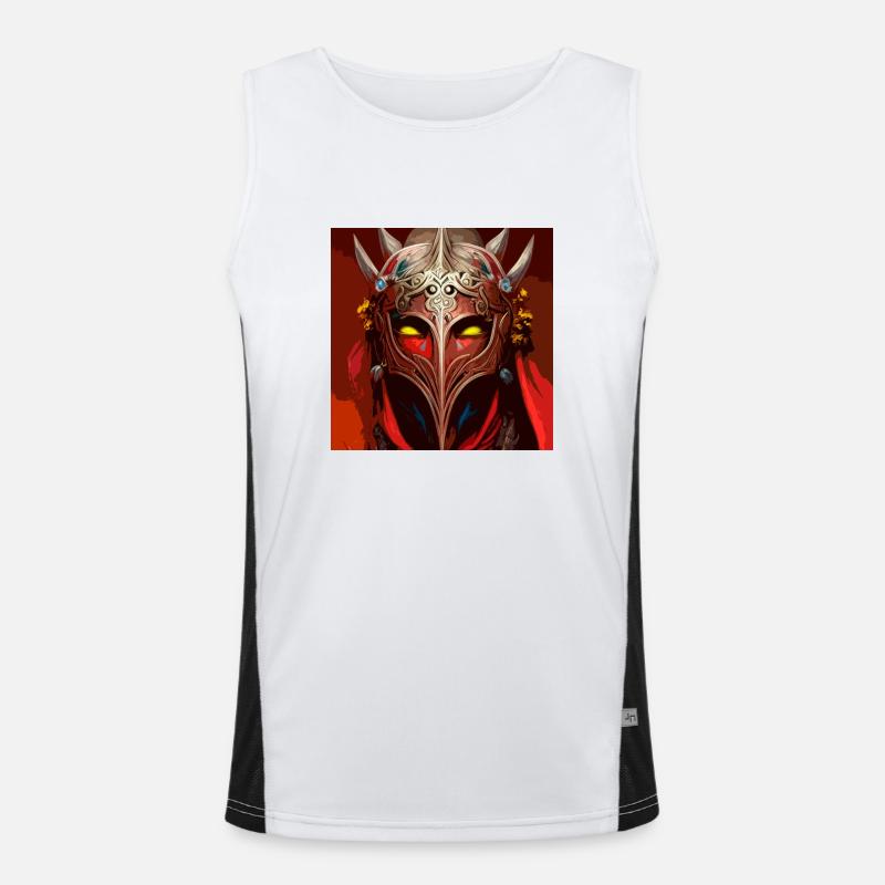 Medieval warrior mask, epic - Men's Functional Contrast Tank Top  - white/black