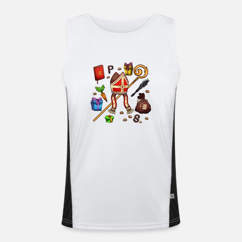Saint Nicholas Elements - Men's Functional Contrast Tank Top  - white/black