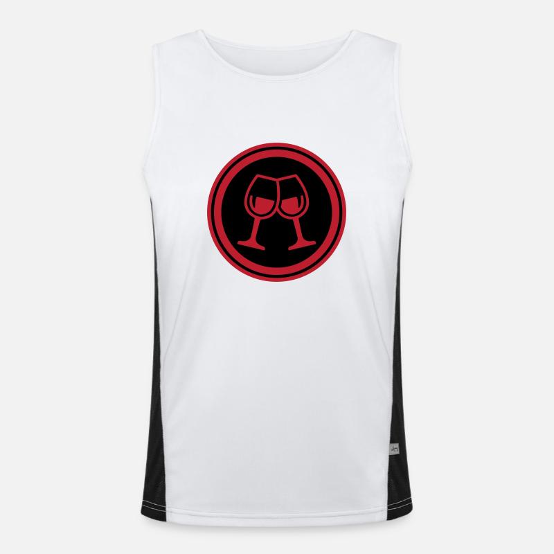 Wein Gläser Funktionelles Kontrast-Tank Top für Männer 