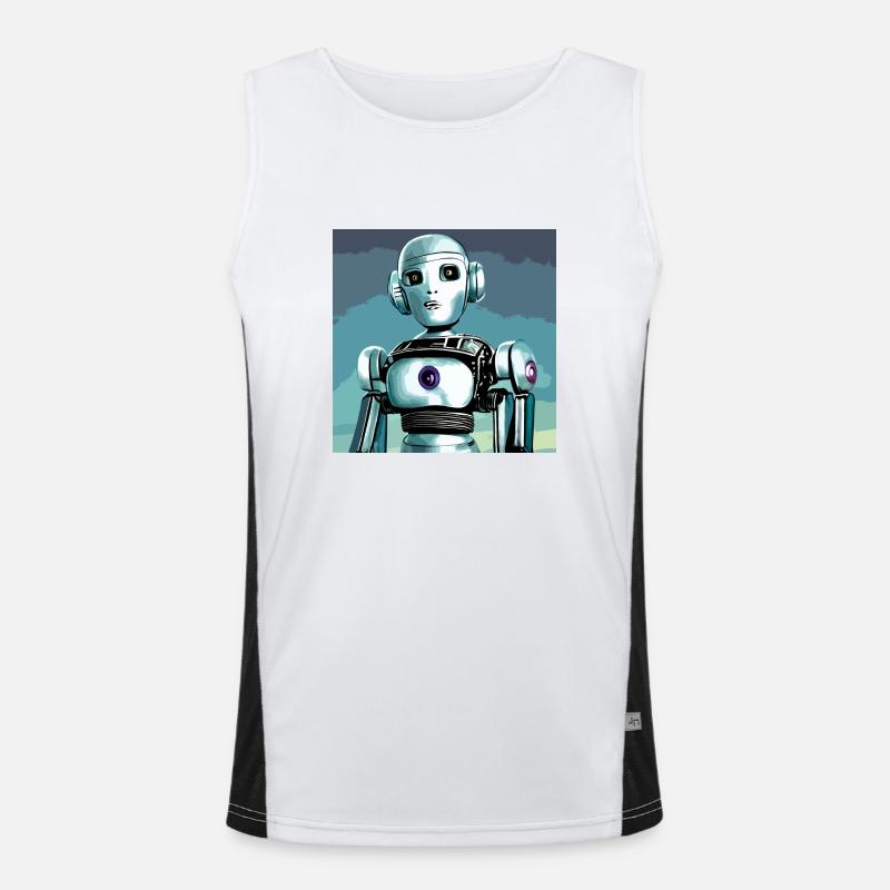 Robot, android, cyborg, science fiction Men's Functional Contrast Tank Top 