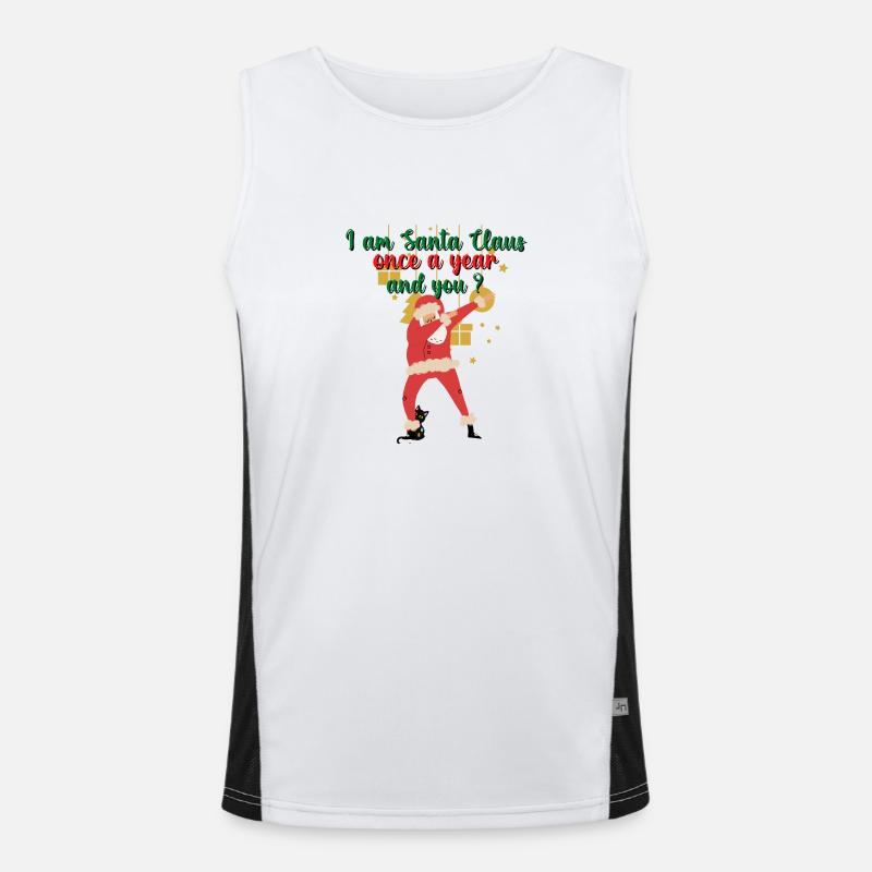 Ich bin der Weihnachtsmann Funktionelles Kontrast-Tank Top für Männer 