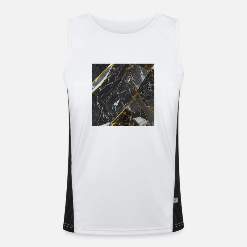 Marbre Texture Or Noir Débardeur respirant contrasté Homme 