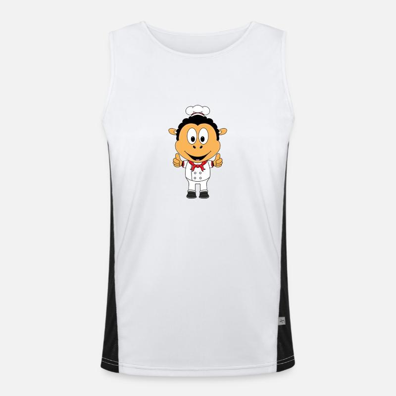 SCHWARZES SCHAF - KOCH - BÄCKER - BERUF Funktionelles Kontrast-Tank Top für Männer 