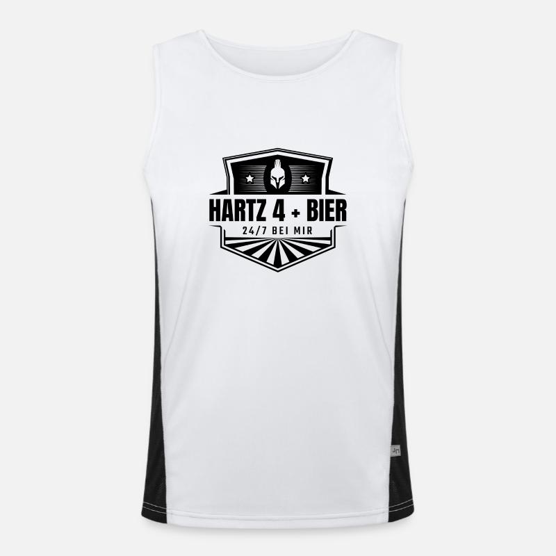 Hartz 4 + Bier 24/7 bei mir Funktionelles Kontrast-Tank Top für Männer 