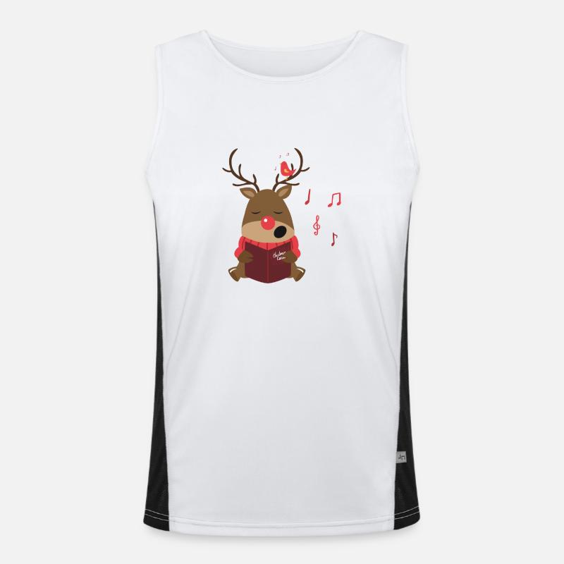 Rudolph Weihnachtslieder Funktionelles Kontrast-Tank Top für Männer 