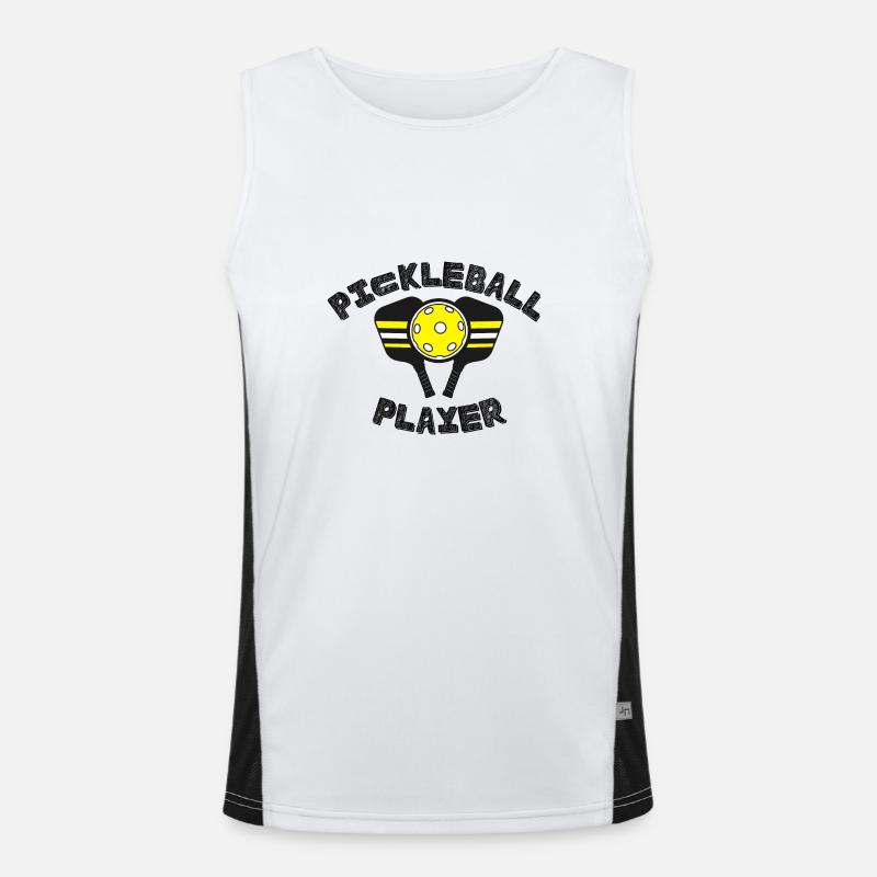 Pickleball Player Paddle Men's Functional Contrast Tank Top 