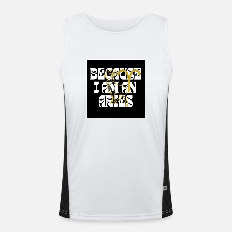 Because I am an Aries Funktionelles Kontrast-Tank Top für Männer 