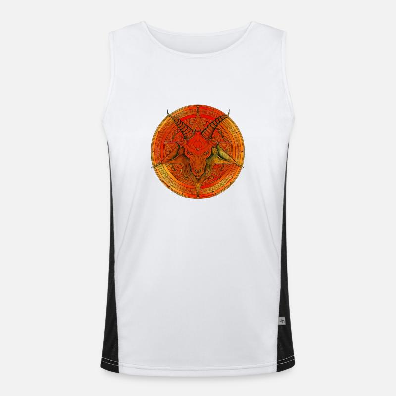 Pentagramme surmonté d'une tête de baphomet Débardeur respirant contrasté Homme 