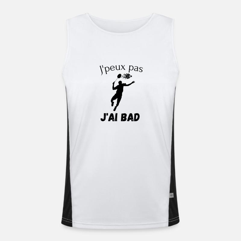 Je peux pas j'ai badminton Débardeur respirant contrasté Homme 