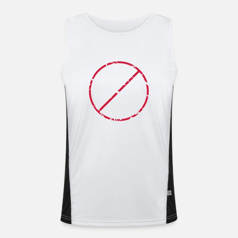 Strikethrough sign Stop round Men's Functional Contrast Tank Top 