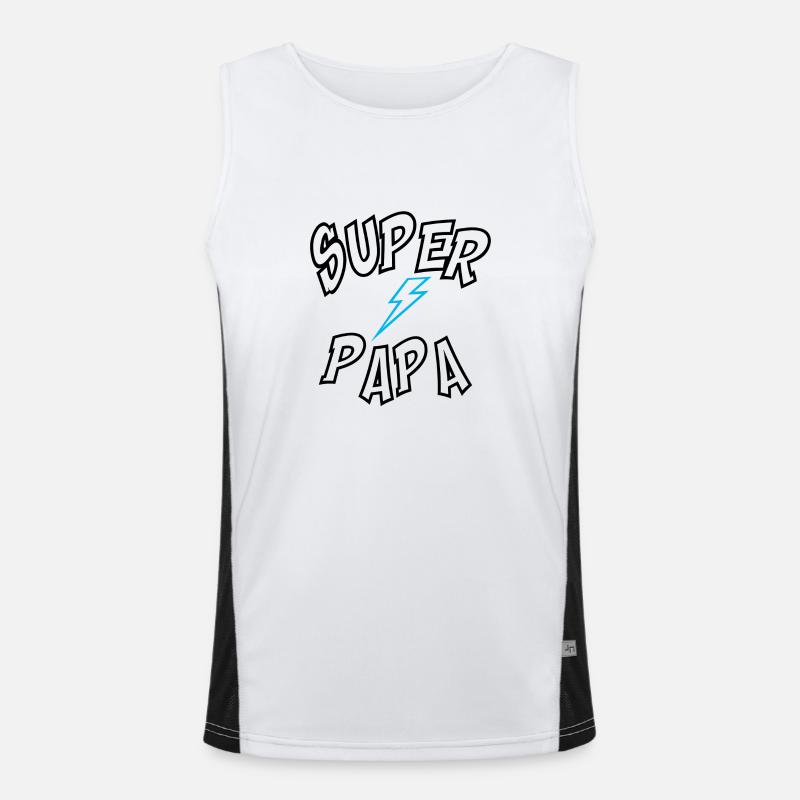 Super Papa Funktionelles Kontrast-Tank Top für Männer 