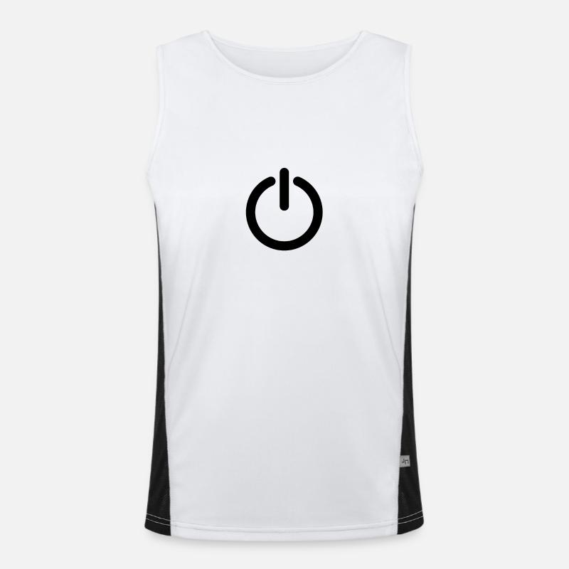 Power Button Funktionelles Kontrast-Tank Top für Männer 