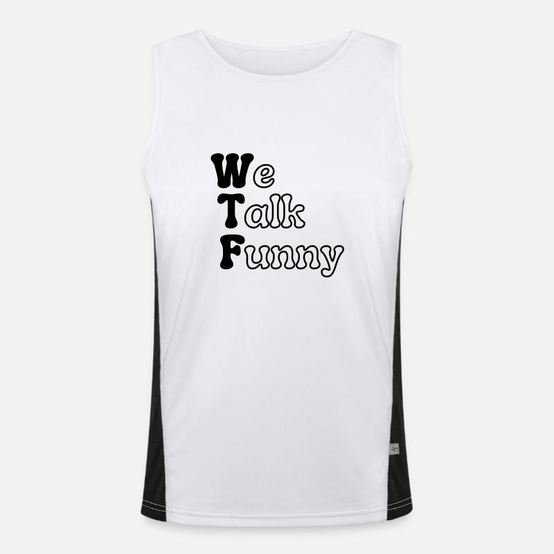 WTF - We Talk Funny Men's Functional Contrast Tank Top 