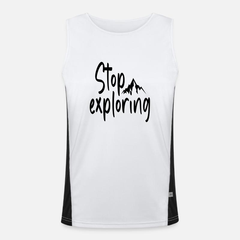 Stop Exploring Men's Functional Contrast Tank Top 