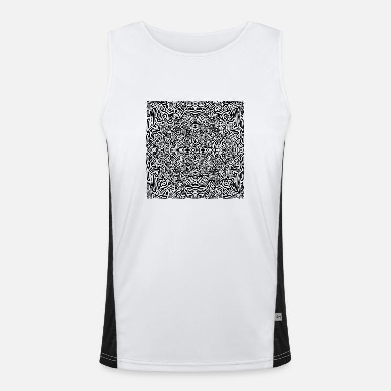 psychedelic Vision bw Men's Functional Contrast Tank Top 