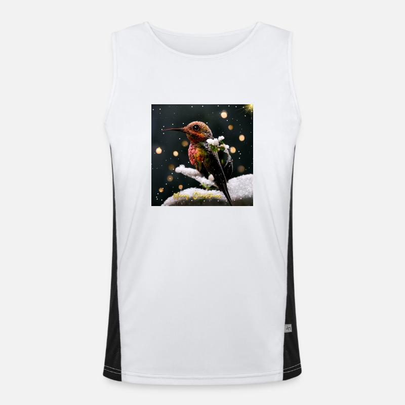 Classic Christmas theme with gold elements Men's Functional Contrast Tank Top 