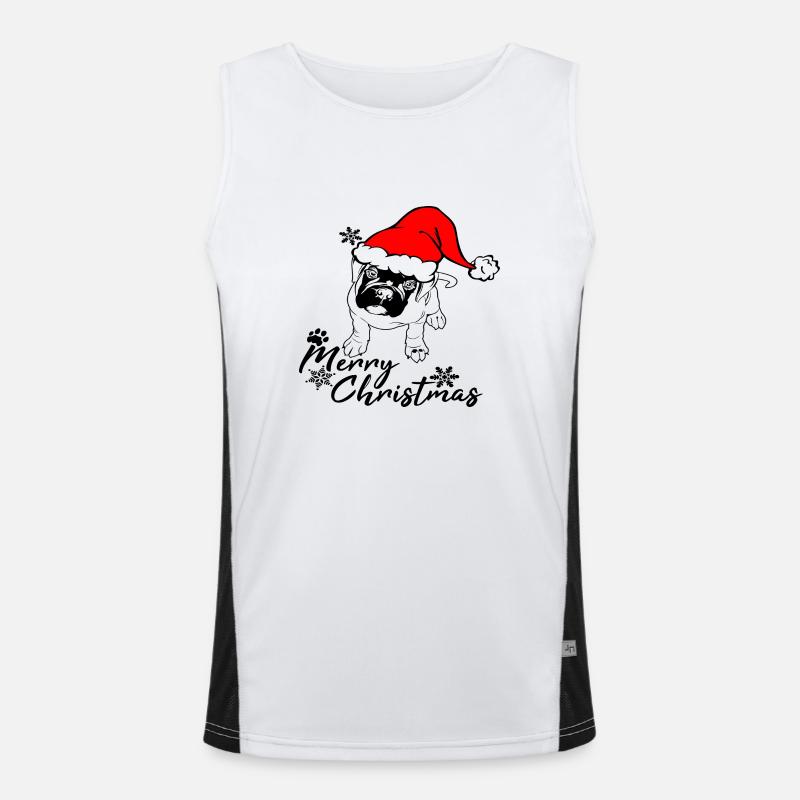 Joyeux Noël Boxer Chiot Débardeur respirant contrasté Homme 