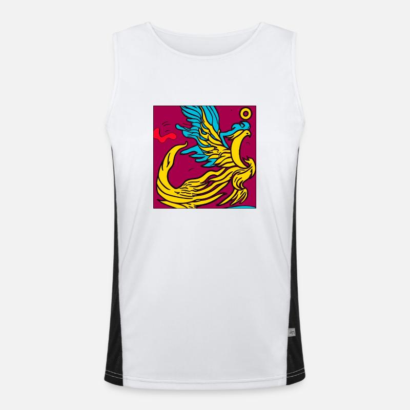 Illustration eines Phönix, Vektorstil Funktionelles Kontrast-Tank Top für Männer 