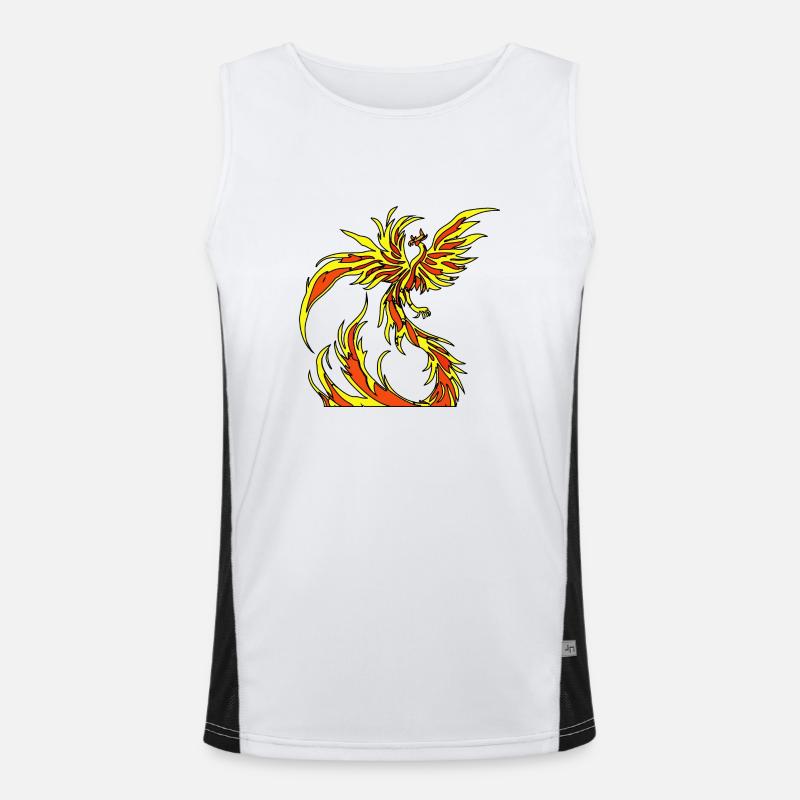 Illustration eines Phönix, Vektorstil Funktionelles Kontrast-Tank Top für Männer 
