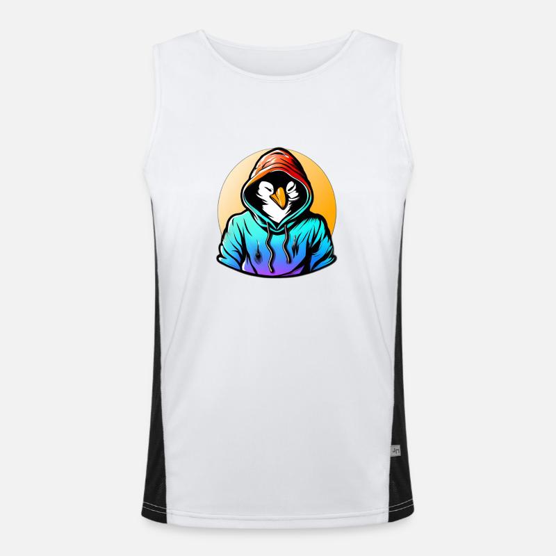 Pinguin mit Pullover Funktionelles Kontrast-Tank Top für Männer 