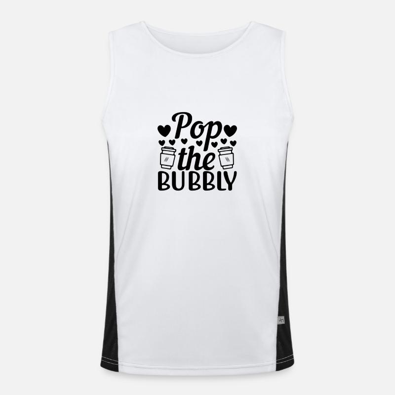 Pop the Bubbly - Men's Functional Contrast Tank Top  - white/black