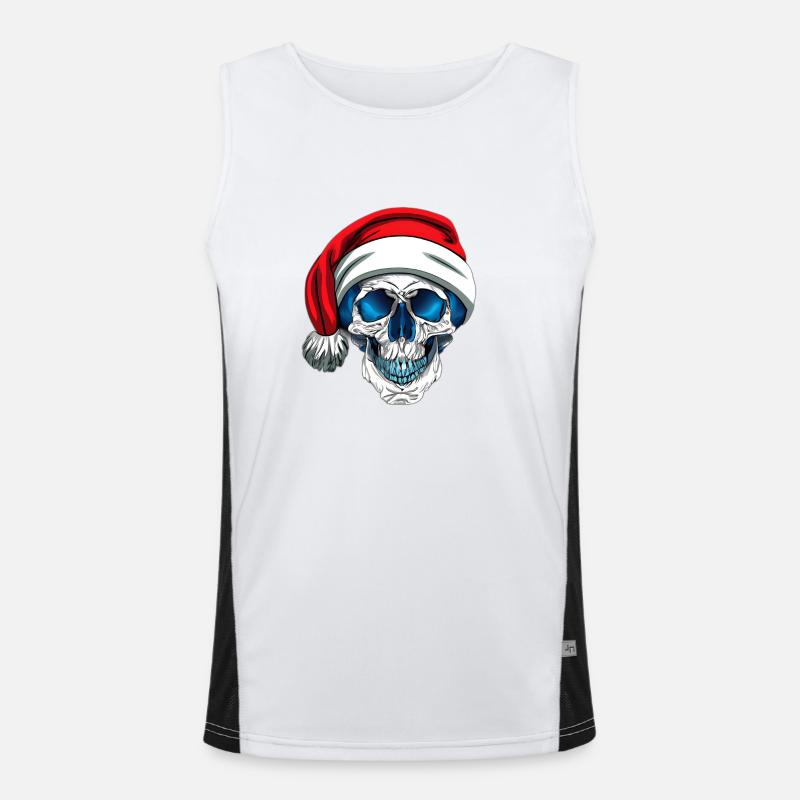 Christmas Skull Men's Functional Contrast Tank Top 