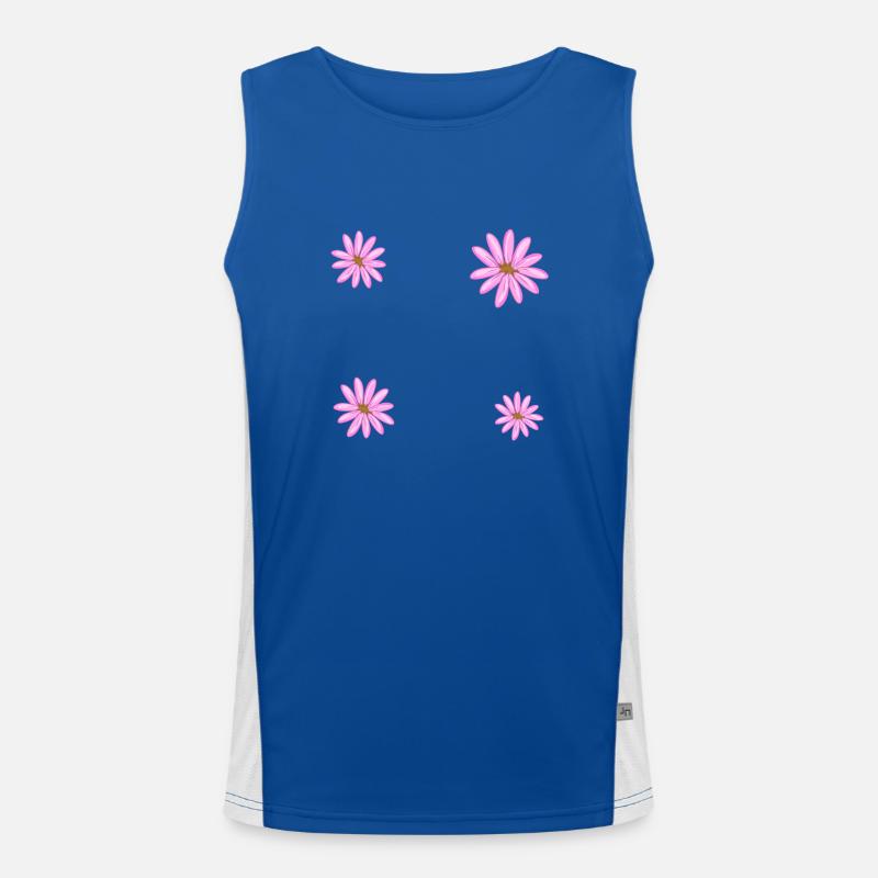 vier lila blumen pflanzen blüten Funktionelles Kontrast-Tank Top für Männer 