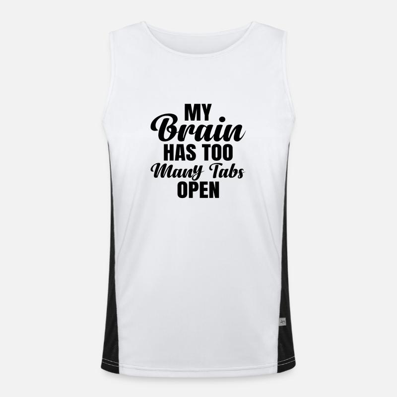 My Brain has too much Tabs open Men's Functional Contrast Tank Top 