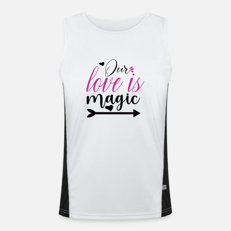 Our Love is Magic Funktionelles Kontrast-Tank Top für Männer 