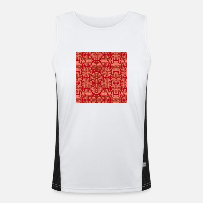 Chinese pattern Men's Functional Contrast Tank Top 