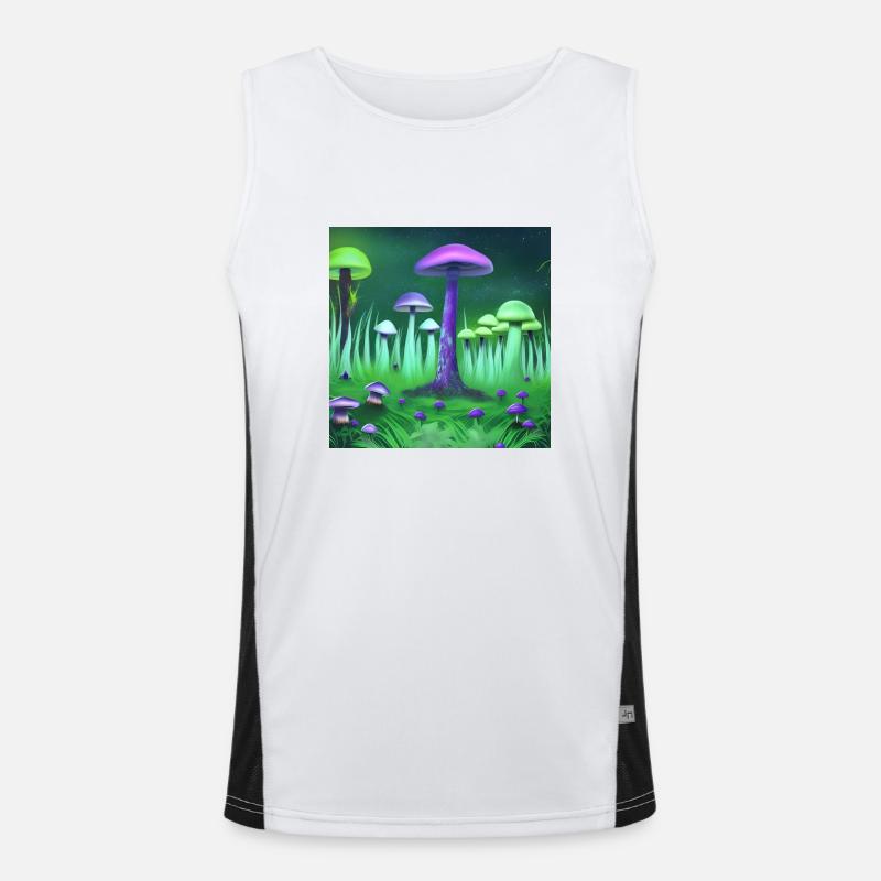 Forêt de champignons magiques Débardeur respirant contrasté Homme 