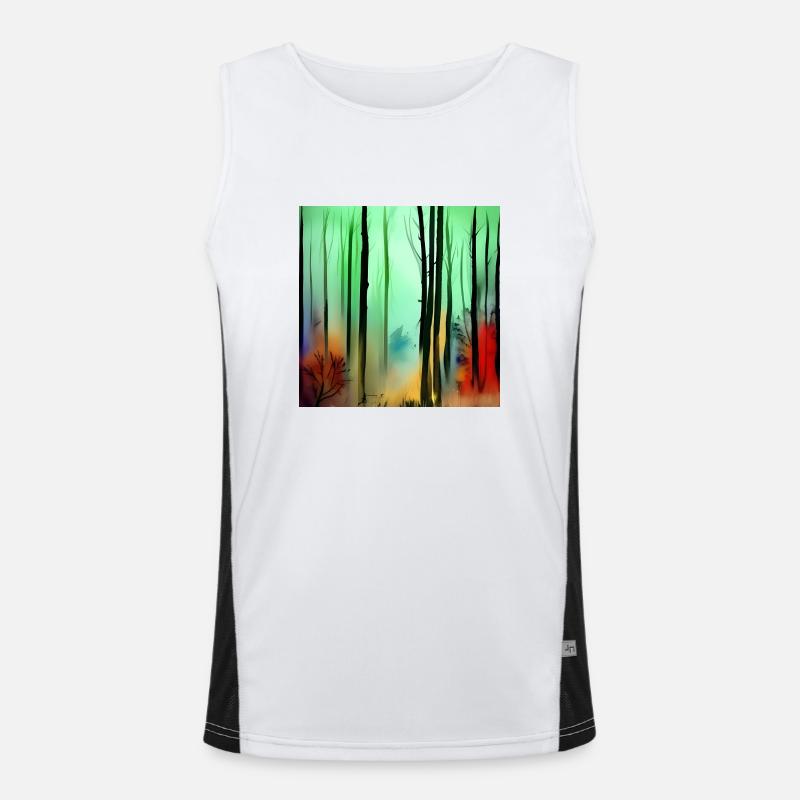 Herbst-Aquarellwald Funktionelles Kontrast-Tank Top für Männer 