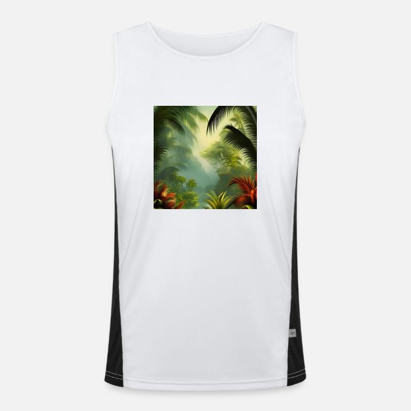 Exotic jungle artwork Men's Functional Contrast Tank Top 