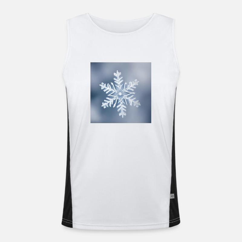 Winter-Schneeflocken-Porträt Funktionelles Kontrast-Tank Top für Männer 