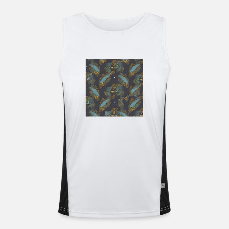 Fish abstract pattern Men's Functional Contrast Tank Top 