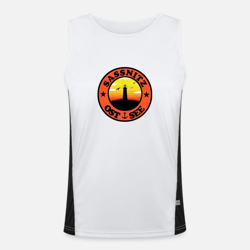 Leuchtturm Ostsee Sassnitz Funktionelles Kontrast-Tank Top für Männer 