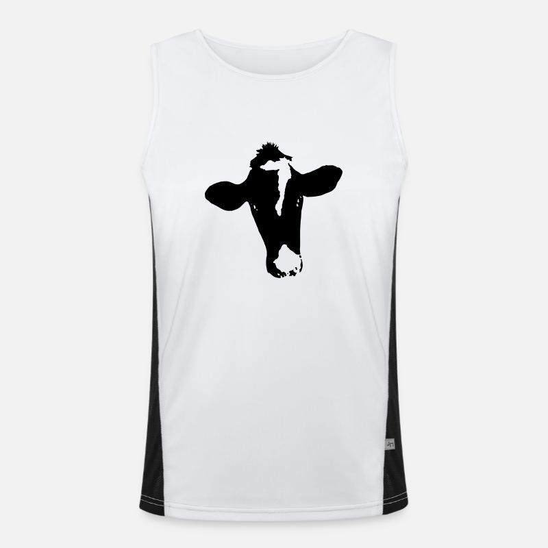 Beef 7 - Men's Functional Contrast Tank Top  - white/black