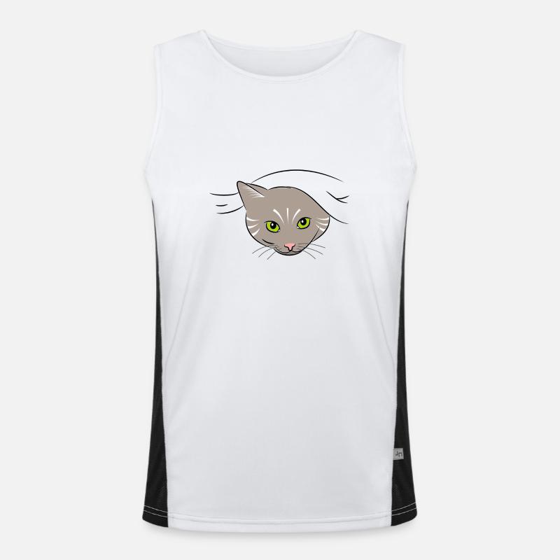 Katze Funktionelles Kontrast-Tank Top für Männer 