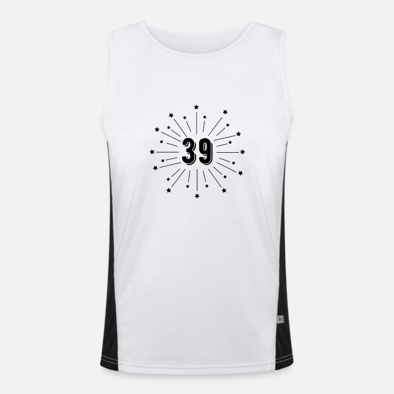 39th Starred Anniversary - 39th Anniversary Gift Men's Functional Contrast Tank Top 