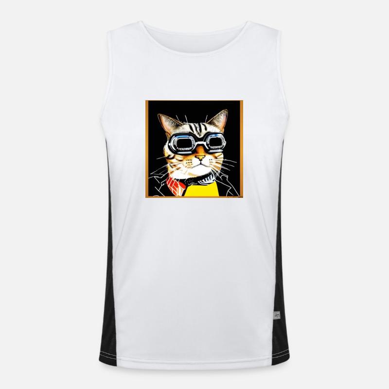 Coole Katze 1 Funktionelles Kontrast-Tank Top für Männer 