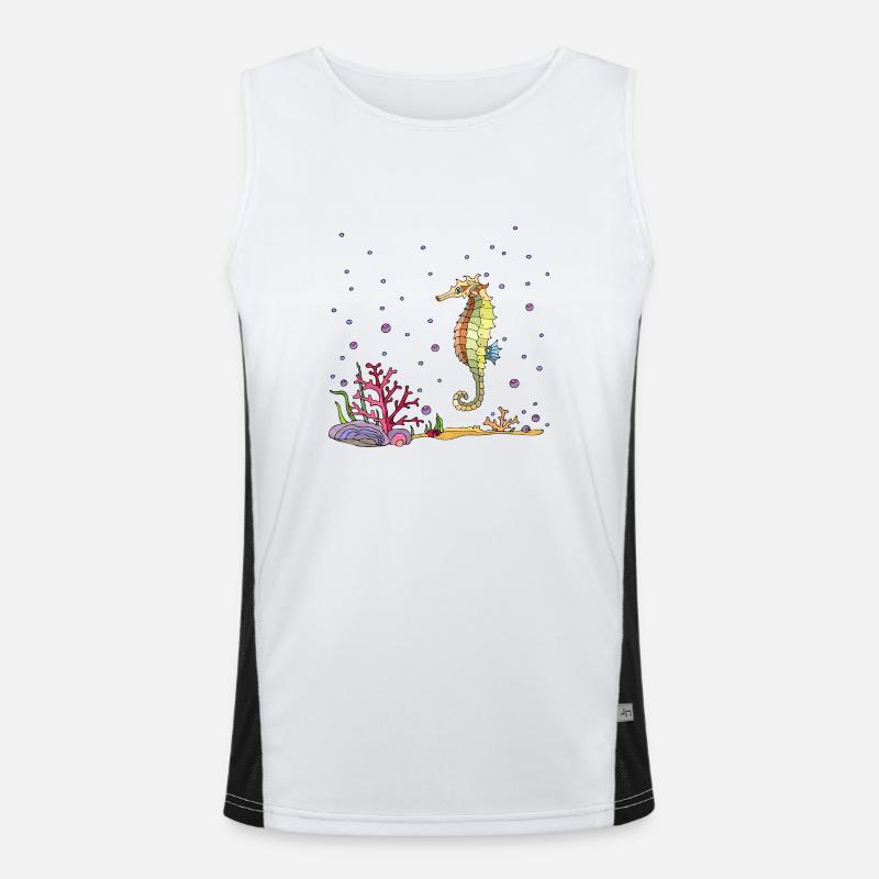 Seepferdchen Funktionelles Kontrast-Tank Top für Männer 
