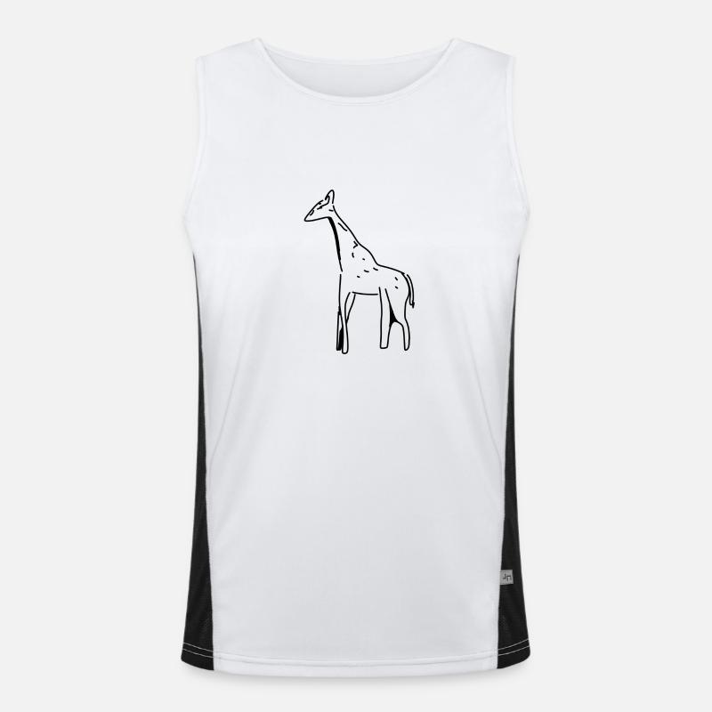 giraffe symbool zoogdier dier - Functionele contrasterende tanktop voor mannen  - wit/zwart