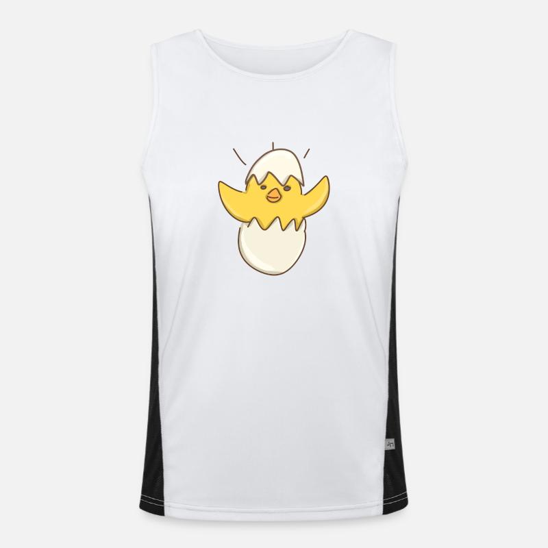 egg bird chick animal cute Men's Functional Contrast Tank Top 